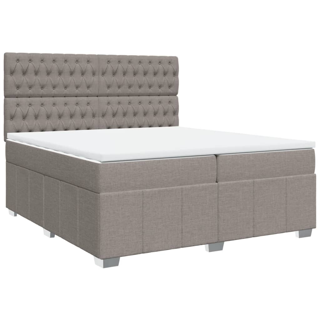 Giroletto a Molle con Materasso Tortora 200x200 cm in Tessuto | homemem39