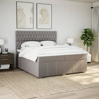Giroletto a Molle con Materasso Tortora 200x200 cm in Tessuto | homemem39