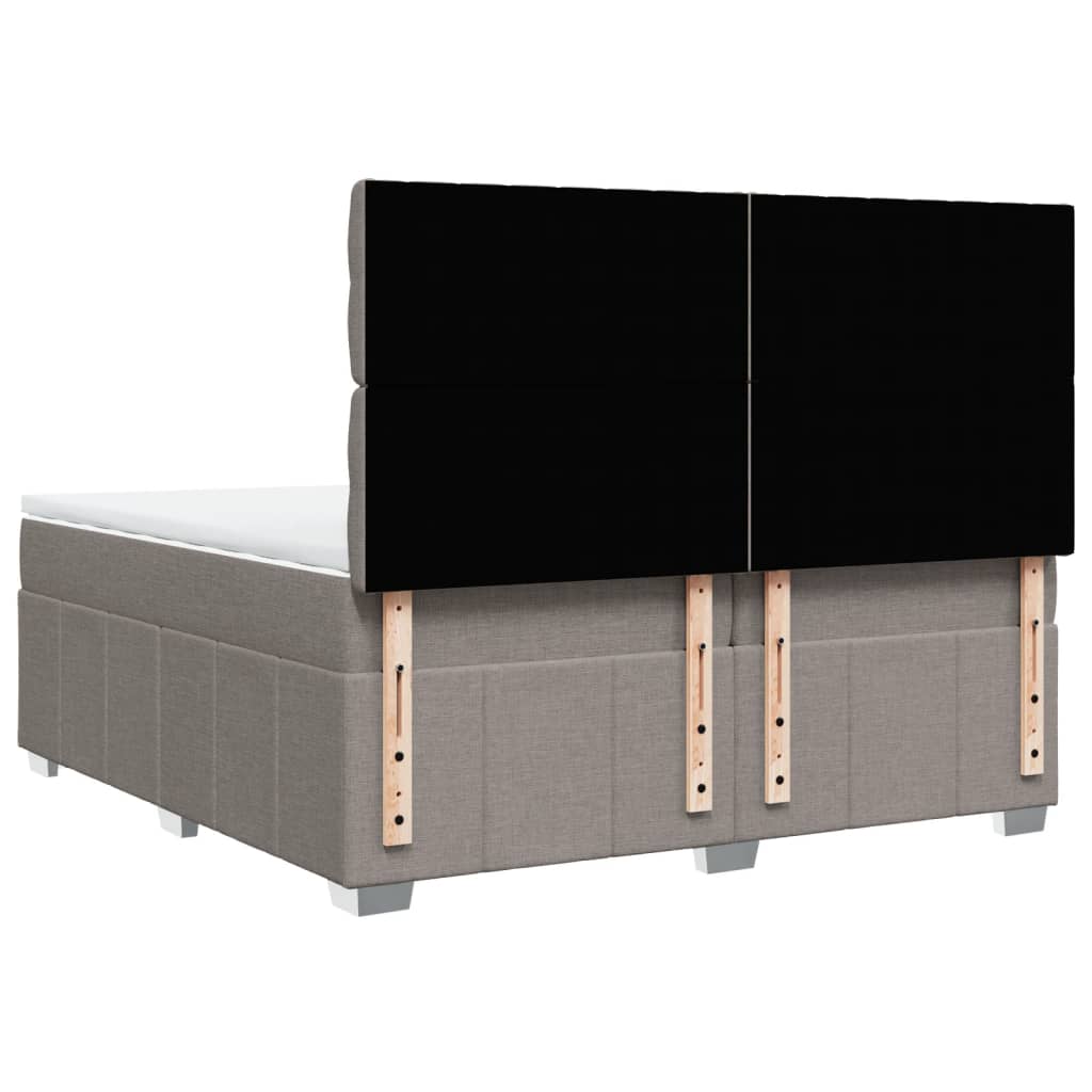 Giroletto a Molle con Materasso Tortora 200x200 cm in Tessuto | homemem39