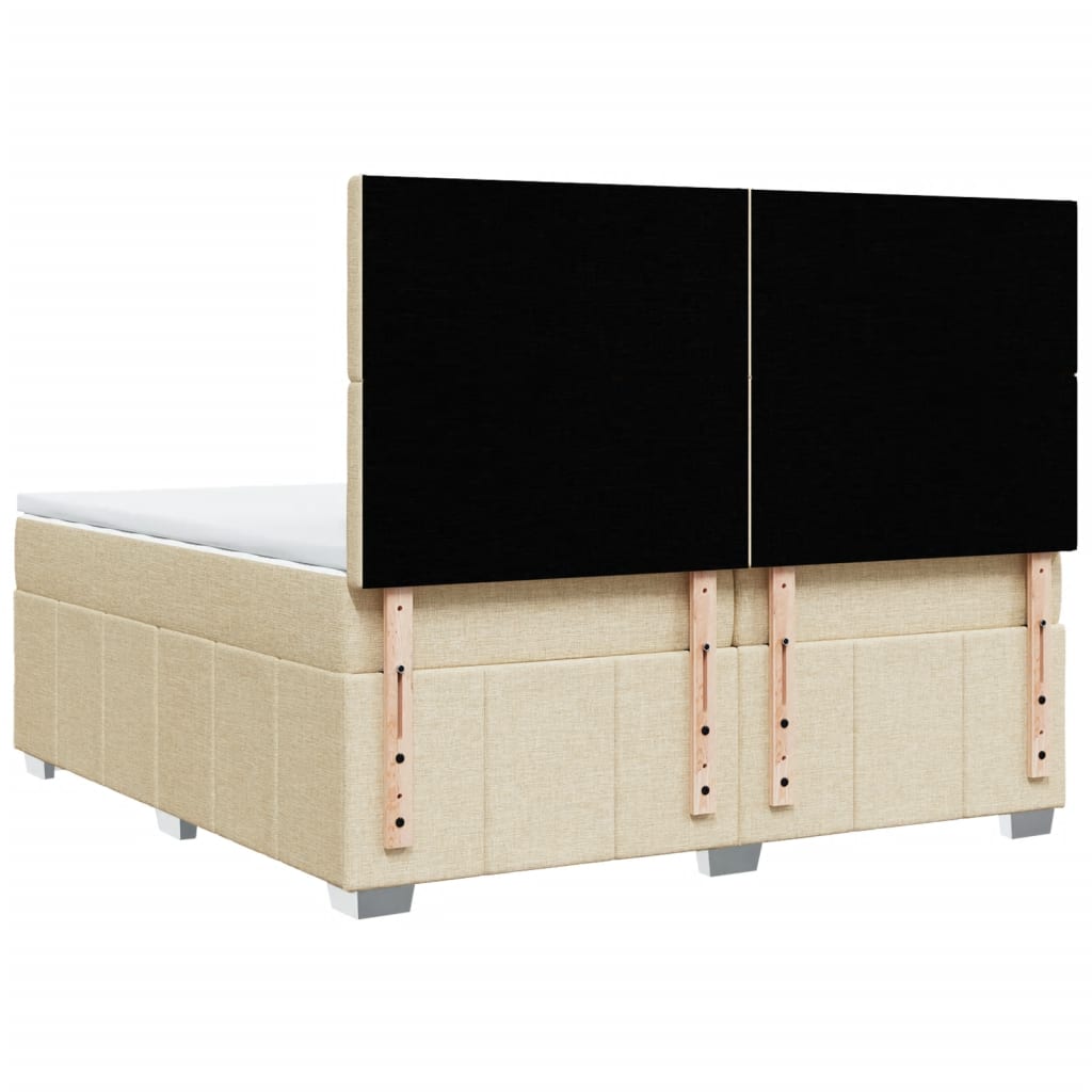 Giroletto a Molle con Materasso Crema 200x200 cm in Tessuto - homemem39