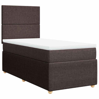 Giroletto a Molle con Materasso Marrone Scuro 80x200 cm Tessuto | homemem39
