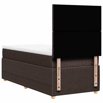 Giroletto a Molle con Materasso Marrone Scuro 80x200 cm Tessuto | homemem39