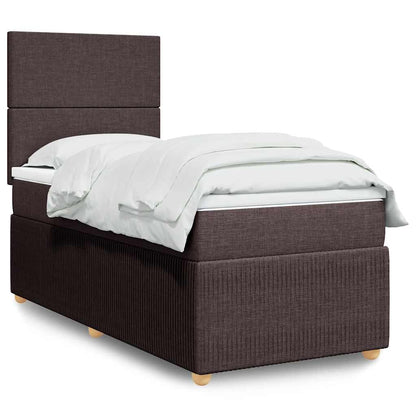 Giroletto a Molle con Materasso Marrone Scuro 80x200 cm Tessuto | homemem39
