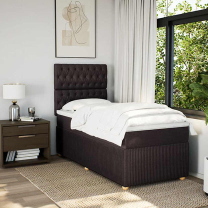 Giroletto a Molle con Materasso Marrone Scuro 80x200 cm Tessuto | homemem39