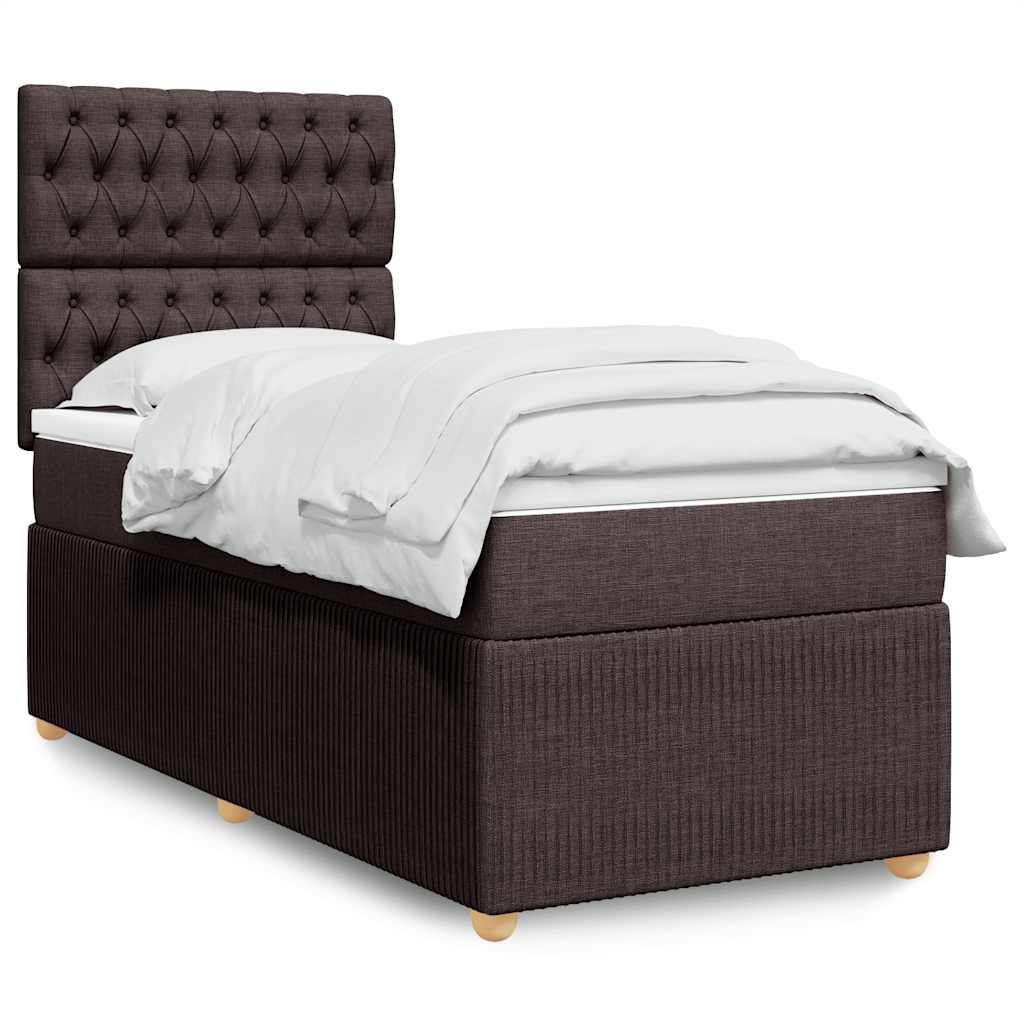 Giroletto a Molle con Materasso Marrone Scuro 80x200 cm Tessuto | homemem39