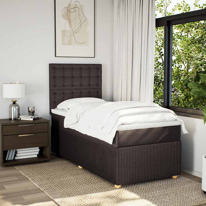 Giroletto a Molle con Materasso Marrone Scuro 80x200 cm Tessuto | homemem39
