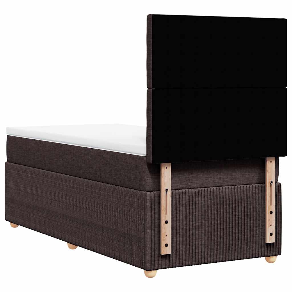 Giroletto a Molle con Materasso Marrone Scuro 80x200 cm Tessuto | homemem39