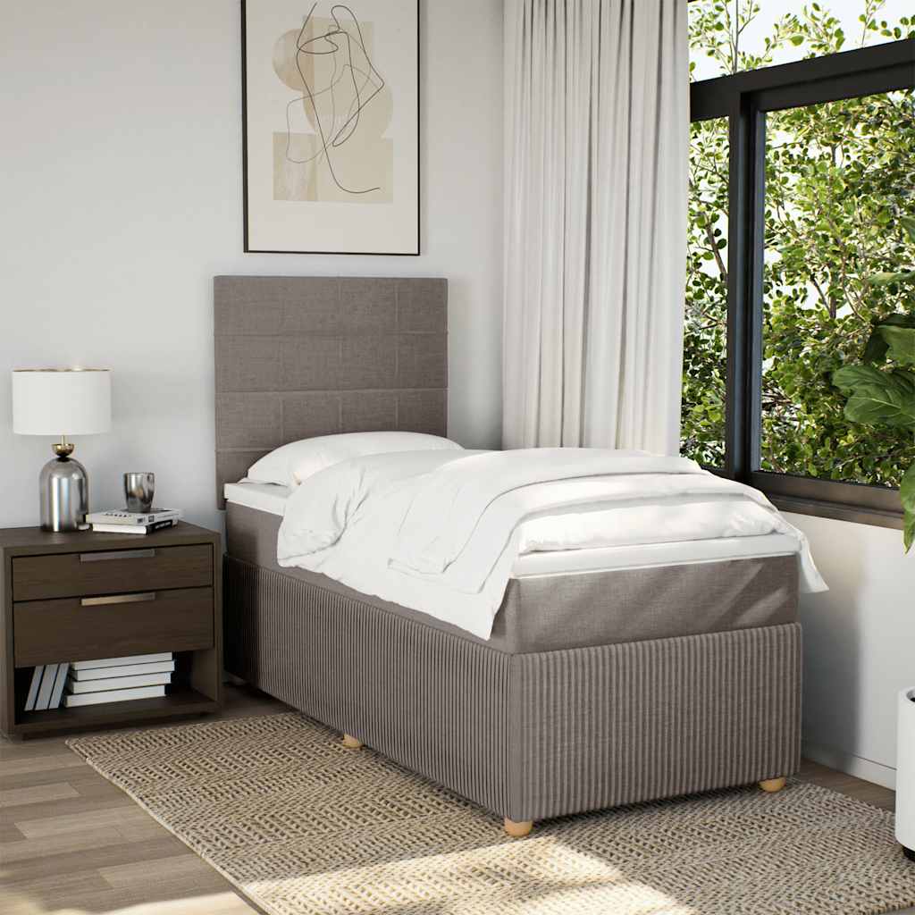 Giroletto a Molle con Materasso Tortora 90x190 cm in Tessuto | homemem39