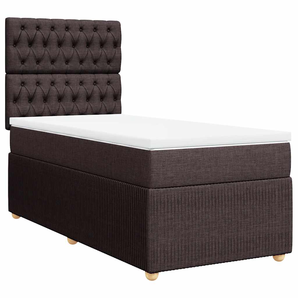 Giroletto a Molle con Materasso Marrone Scuro 90x190cm Tessuto | homemem39