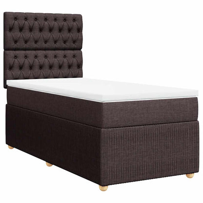Giroletto a Molle con Materasso Marrone Scuro 90x190cm Tessuto | homemem39