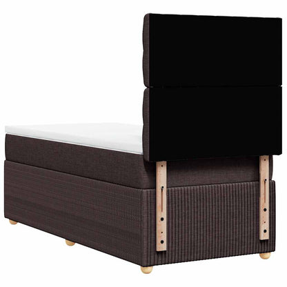 Giroletto a Molle con Materasso Marrone Scuro 90x190cm Tessuto | homemem39