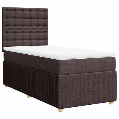 Giroletto a Molle con Materasso Marrone Scuro 90x190cm Tessuto | homemem39