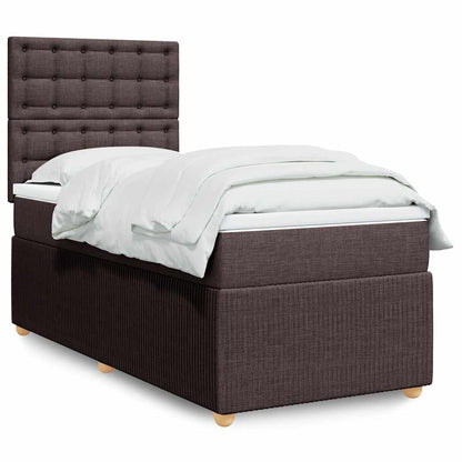 Giroletto a Molle con Materasso Marrone Scuro 90x190cm Tessuto | homemem39
