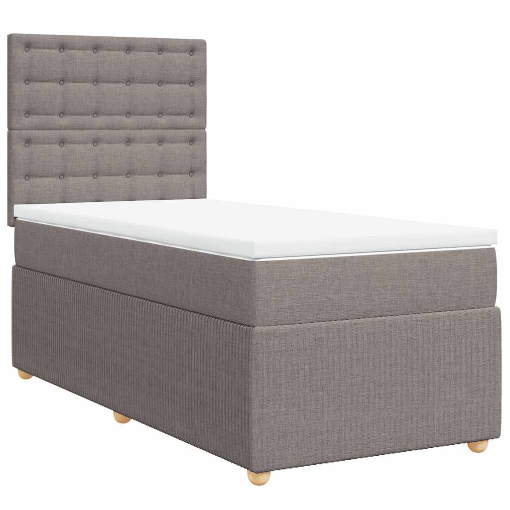 Giroletto a Molle con Materasso Tortora 90x190 cm in Tessuto