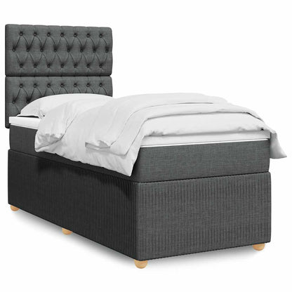 Giroletto a Molle con Materasso Grigio Scuro 90x200 cm Tessuto | homemem39