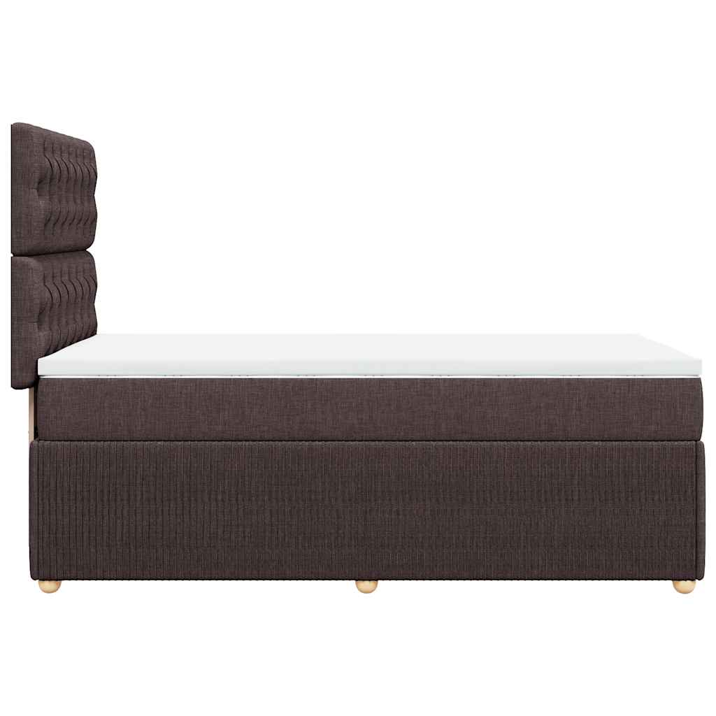 Giroletto a Molle con Materasso Marrone Scuro 90x200 cm Tessuto | homemem39