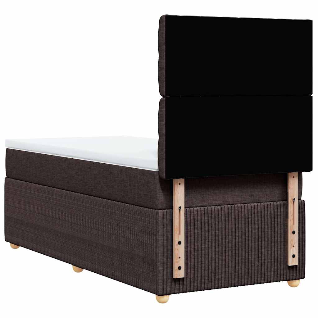 Giroletto a Molle con Materasso Marrone Scuro 90x200 cm Tessuto | homemem39