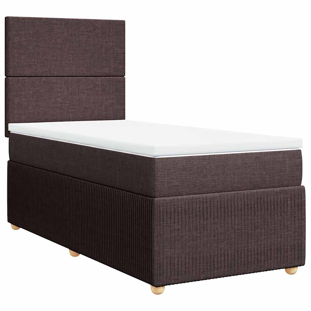 Giroletto a Molle con Materasso Marrone Scuro 100x200cm Tessuto | homemem39
