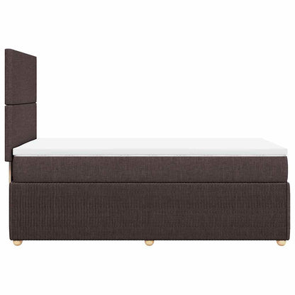 Giroletto a Molle con Materasso Marrone Scuro 100x200cm Tessuto | homemem39