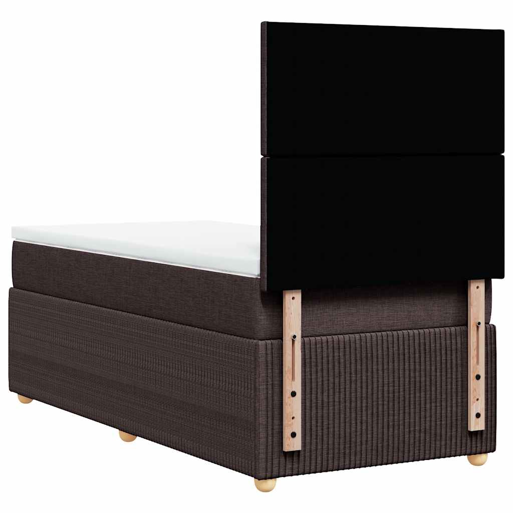 Giroletto a Molle con Materasso Marrone Scuro 100x200cm Tessuto | homemem39