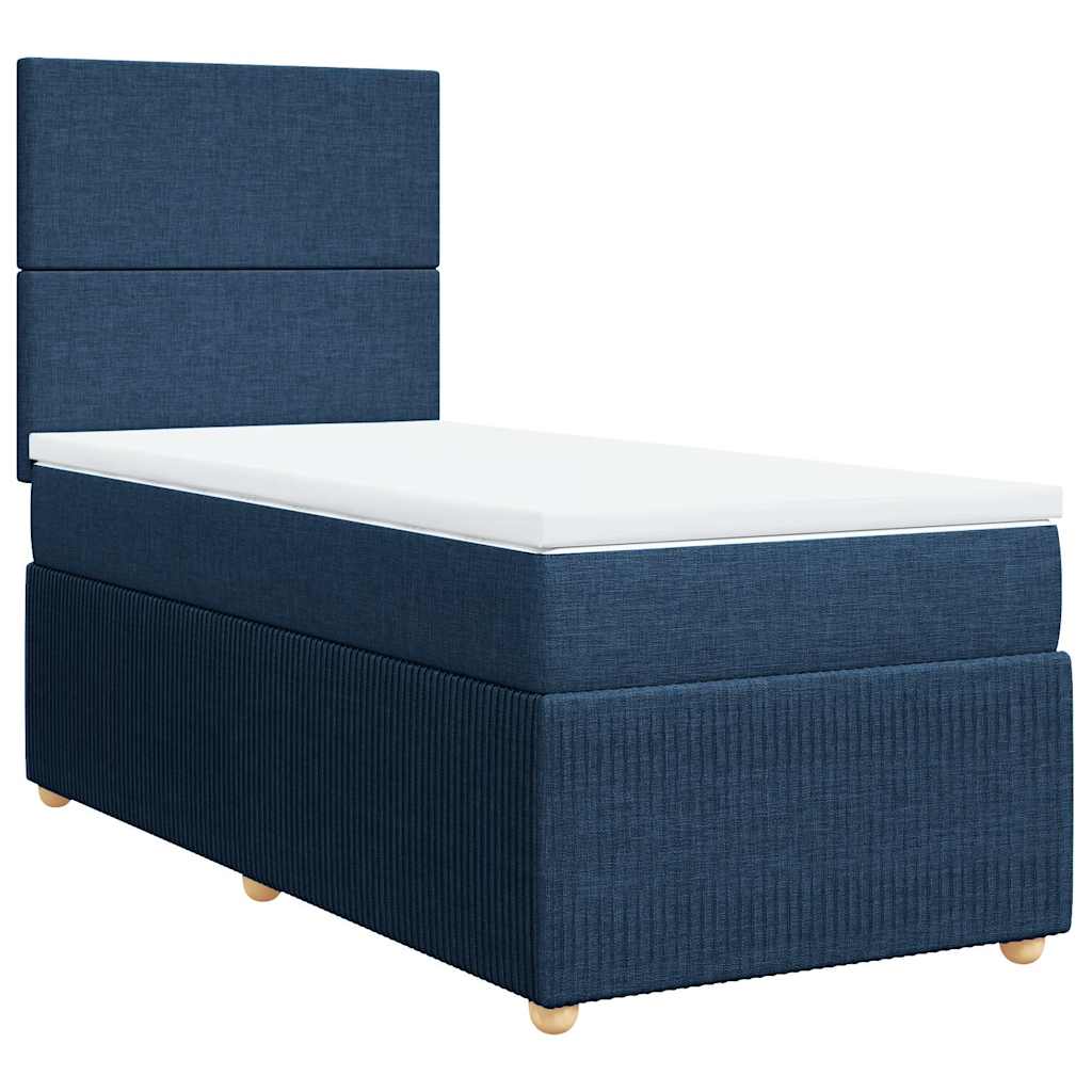 Giroletto a Molle con Materasso Blu 100x200 cm in Tessuto | homemem39