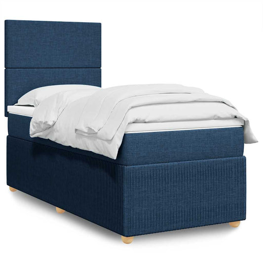 Giroletto a Molle con Materasso Blu 100x200 cm in Tessuto | homemem39