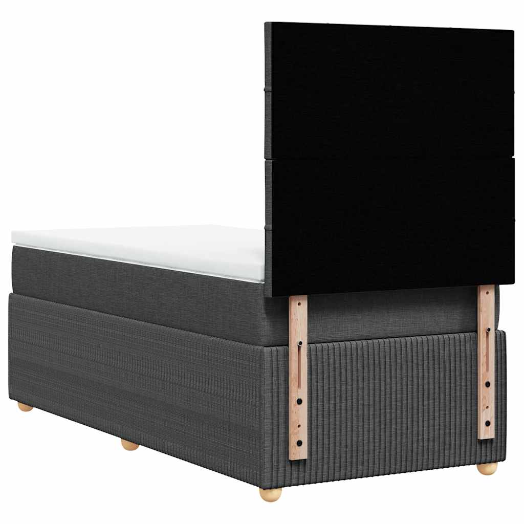 Giroletto a Molle con Materasso Grigio Scuro 100x200 cm Tessuto | homemem39