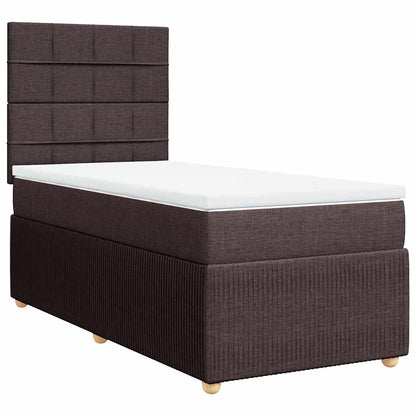 Giroletto a Molle con Materasso Marrone Scuro 100x200cm Tessuto | homemem39