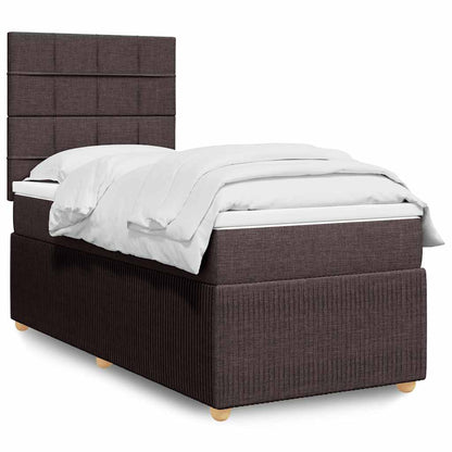 Giroletto a Molle con Materasso Marrone Scuro 100x200cm Tessuto | homemem39