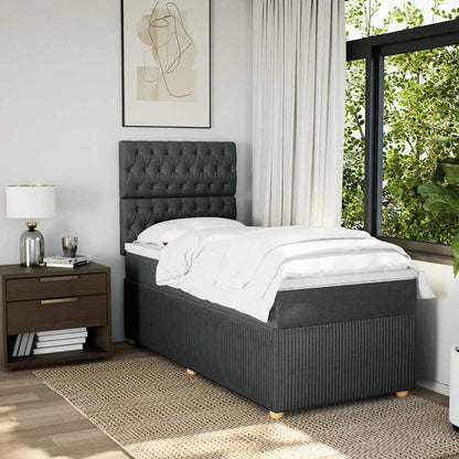 Giroletto a Molle con Materasso Grigio Scuro 100x200 cm Tessuto | homemem39