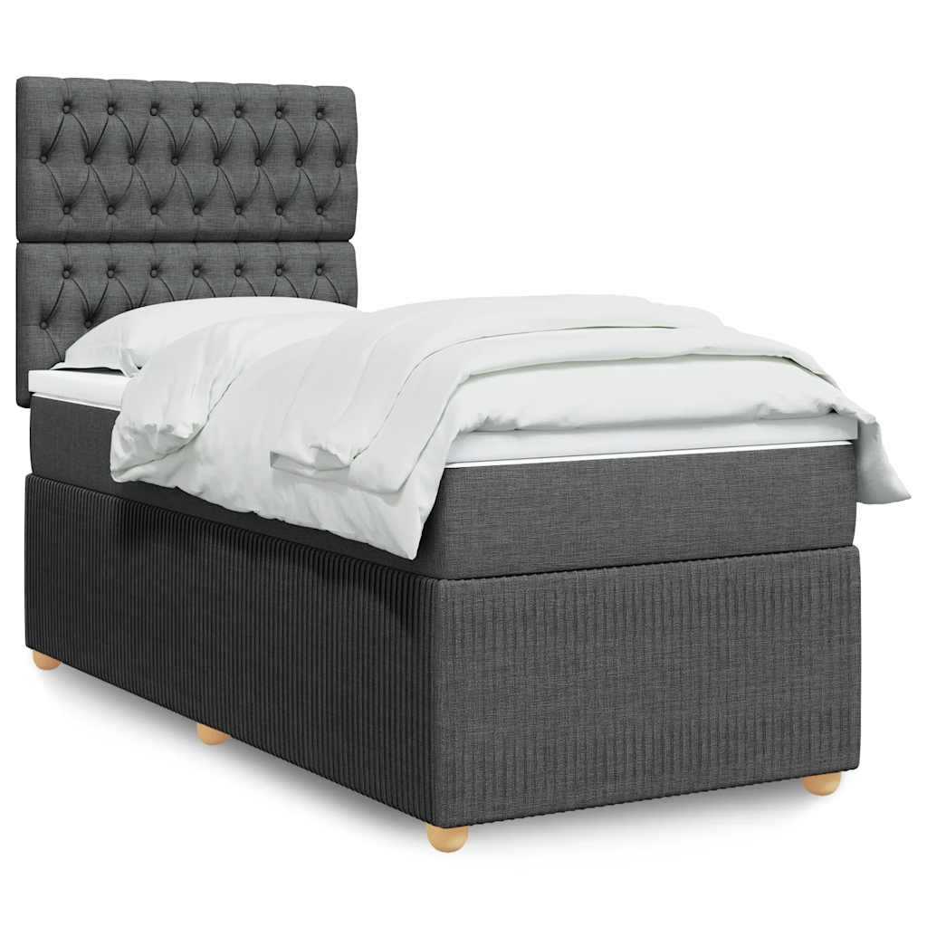 Giroletto a Molle con Materasso Grigio Scuro 100x200 cm Tessuto | homemem39