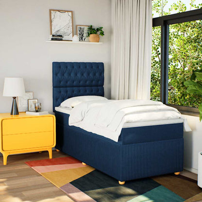 Giroletto a Molle con Materasso Blu 100x200 cm in Tessuto | homemem39