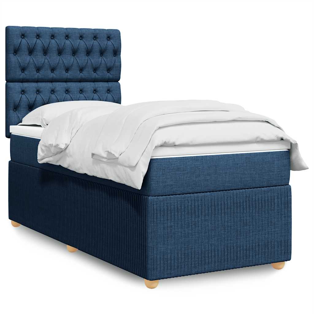 Giroletto a Molle con Materasso Blu 100x200 cm in Tessuto | homemem39