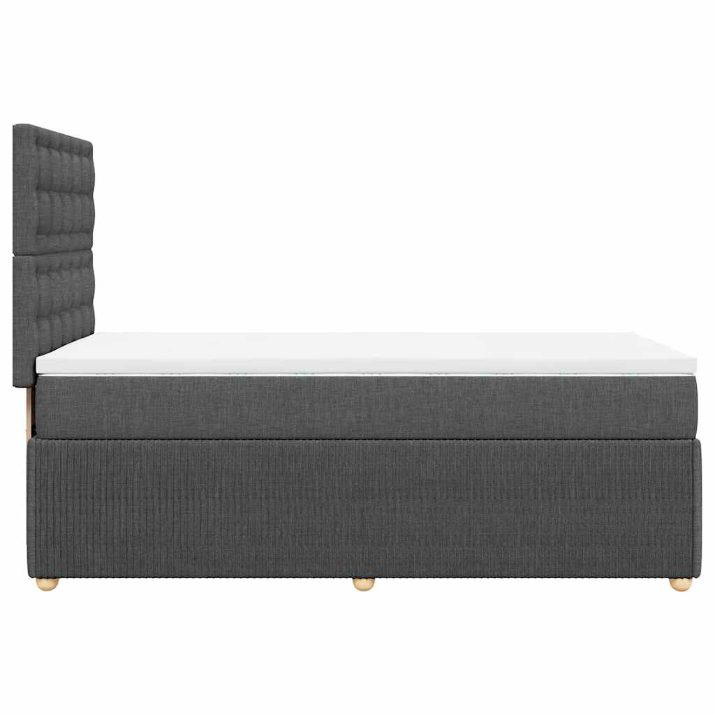 Giroletto a Molle con Materasso Grigio Scuro 100x200 cm Tessuto