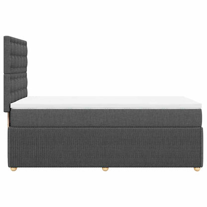 Giroletto a Molle con Materasso Grigio Scuro 100x200 cm Tessuto