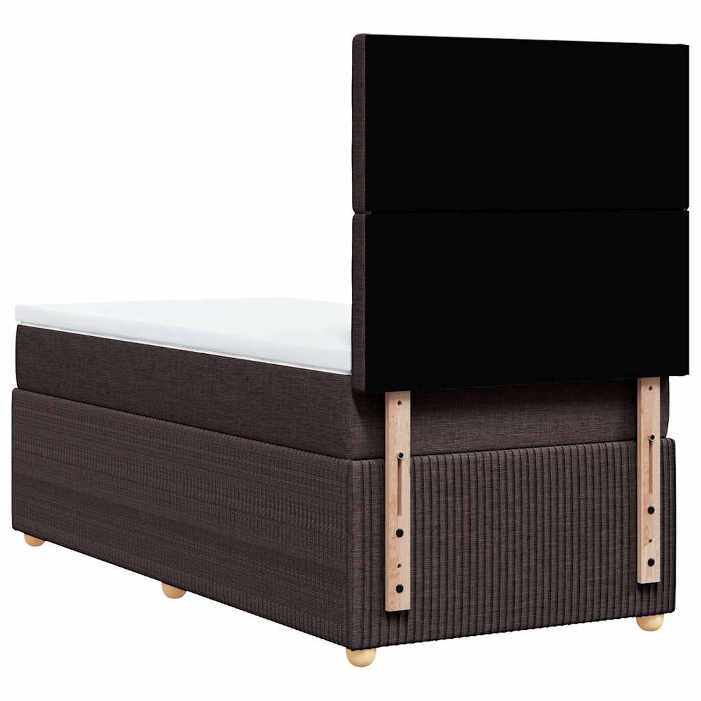 Giroletto a Molle con Materasso Marrone Scuro 100x200cm Tessuto | homemem39