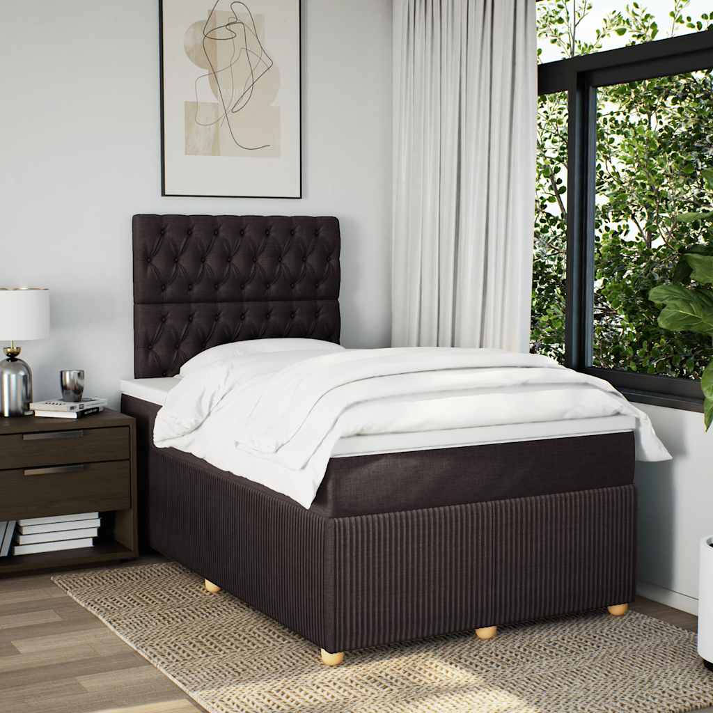 Giroletto a Molle con Materasso Marrone Scuro 120x190cm Tessuto | homemem39