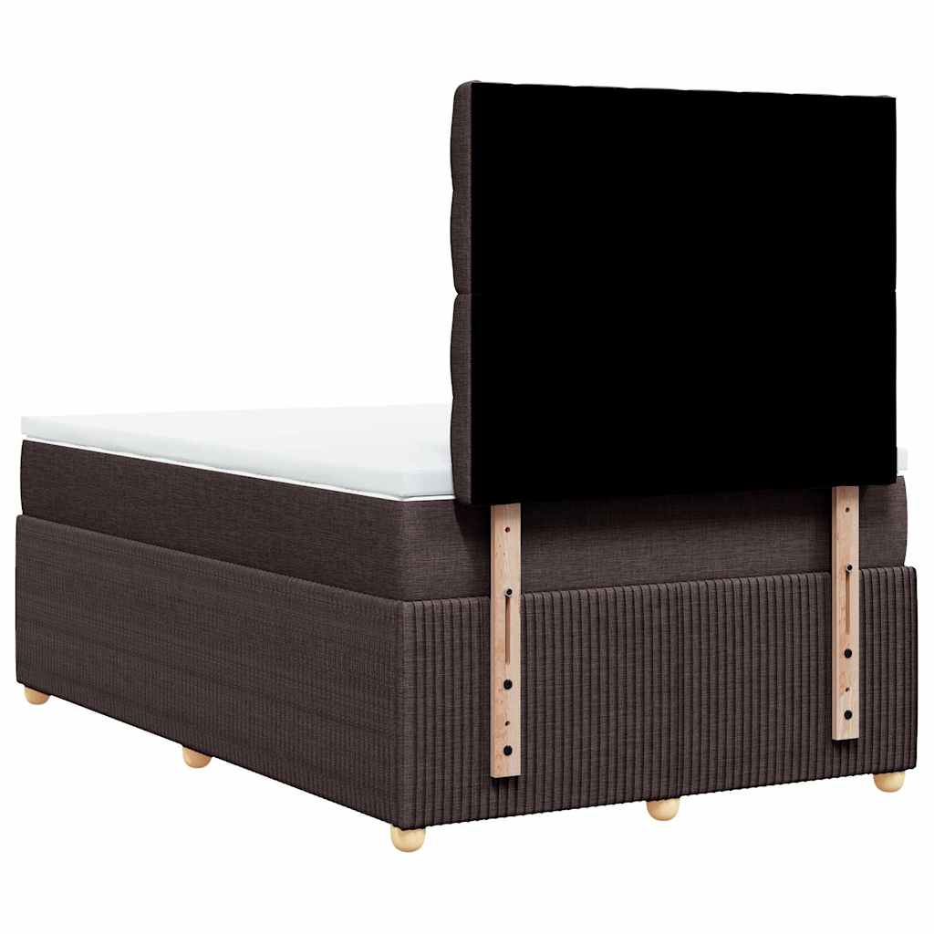 Giroletto a Molle con Materasso Marrone Scuro 120x190cm Tessuto | homemem39