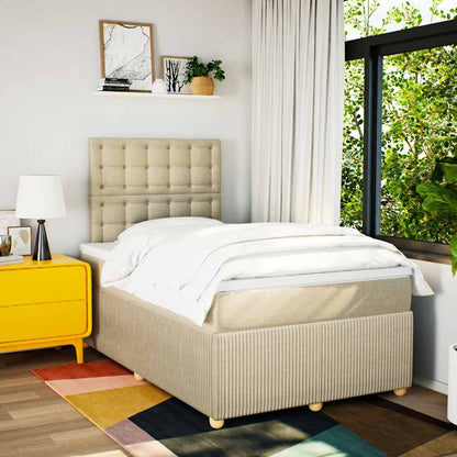 Giroletto a Molle con Materasso Crema 120x190 cm in Tessuto - homemem39