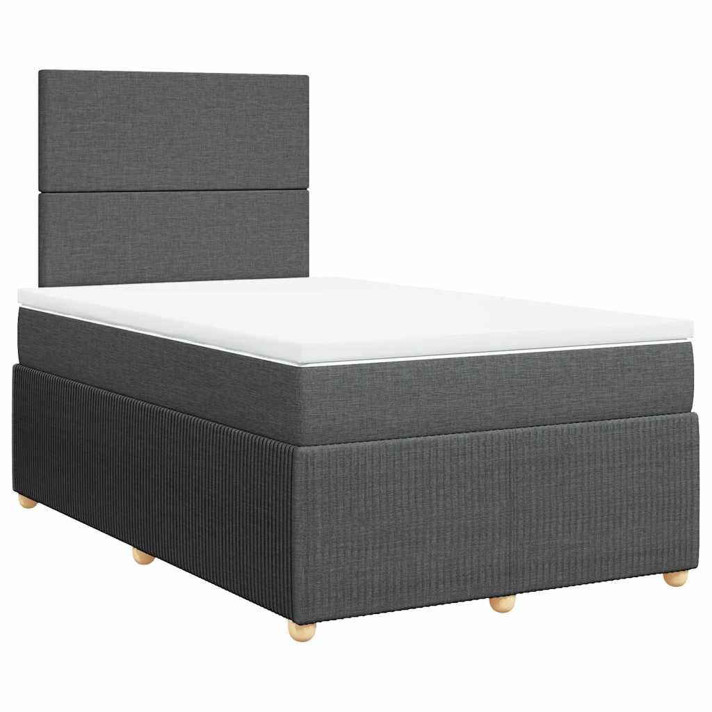 Giroletto a Molle con Materasso Grigio Scuro 120x200 cm Tessuto | homemem39