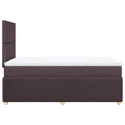 Giroletto a Molle con Materasso Marrone Scuro 120x200cm Tessuto | homemem39