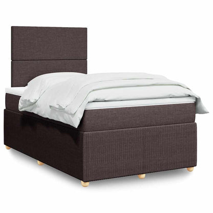Giroletto a Molle con Materasso Marrone Scuro 120x200cm Tessuto | homemem39