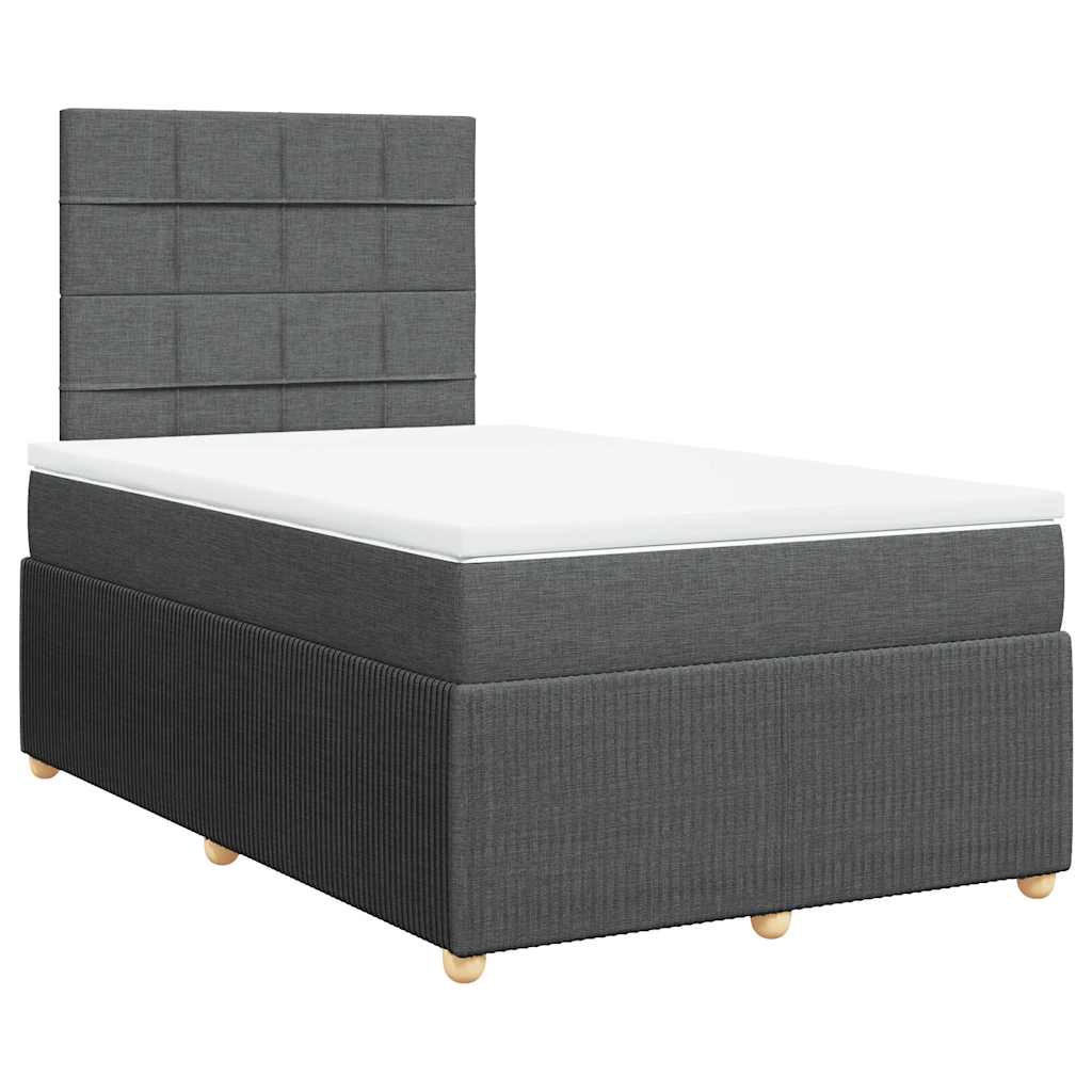 Giroletto a Molle con Materasso Grigio Scuro 120x200 cm Tessuto | homemem39