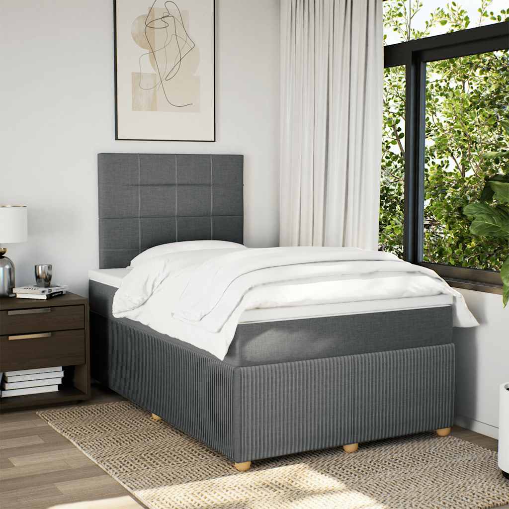 Giroletto a Molle con Materasso Grigio Scuro 120x200 cm Tessuto | homemem39