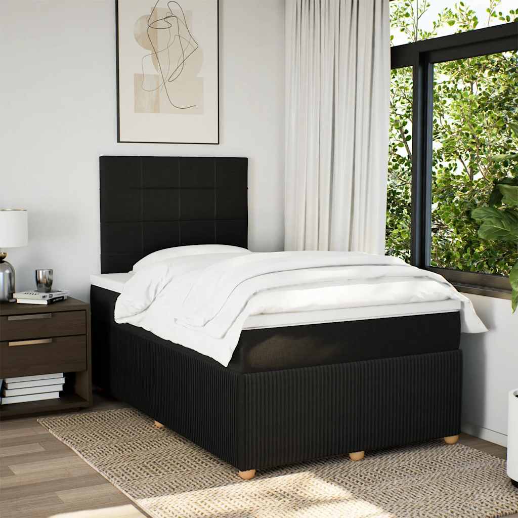 Giroletto a Molle con Materasso Nero 120x200 cm in Tessuto | homemem39
