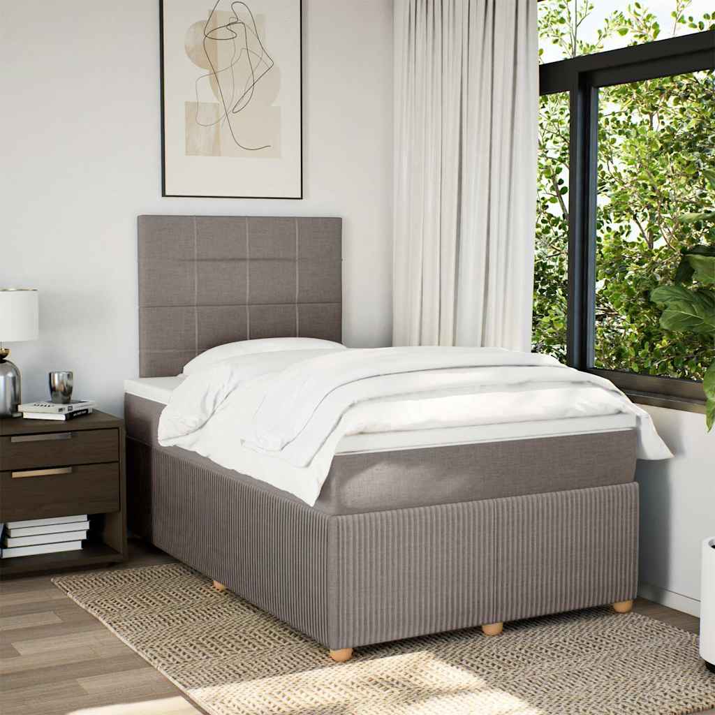 Giroletto a Molle con Materasso Tortora 120x200 cm in Tessuto | homemem39