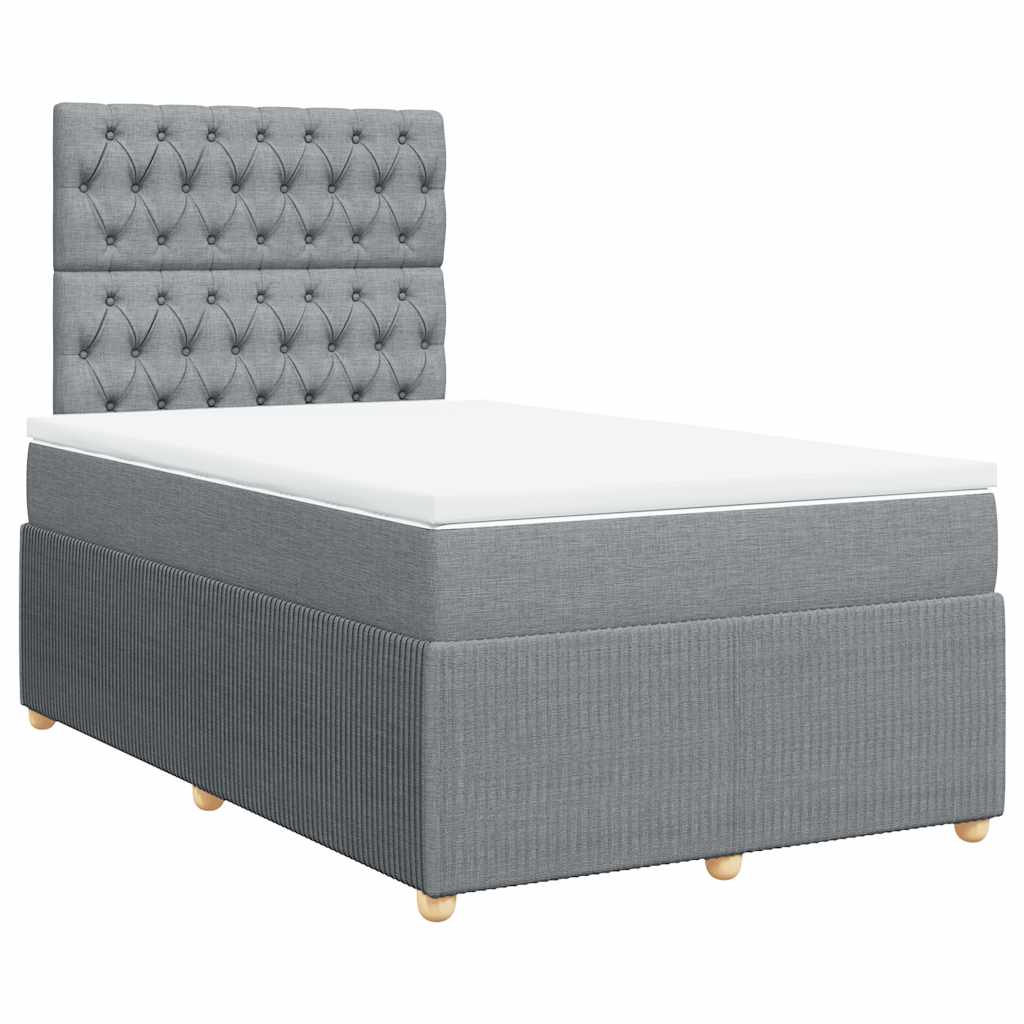 Giroletto a Molle con Materasso Grigio Chiaro 120x200cm Tessuto