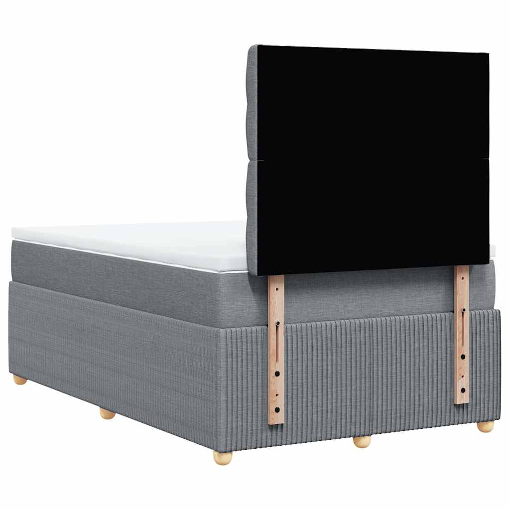 Giroletto a Molle con Materasso Grigio Chiaro 120x200cm Tessuto