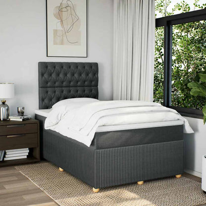 Giroletto a Molle con Materasso Grigio Scuro 120x200 cm Tessuto | homemem39