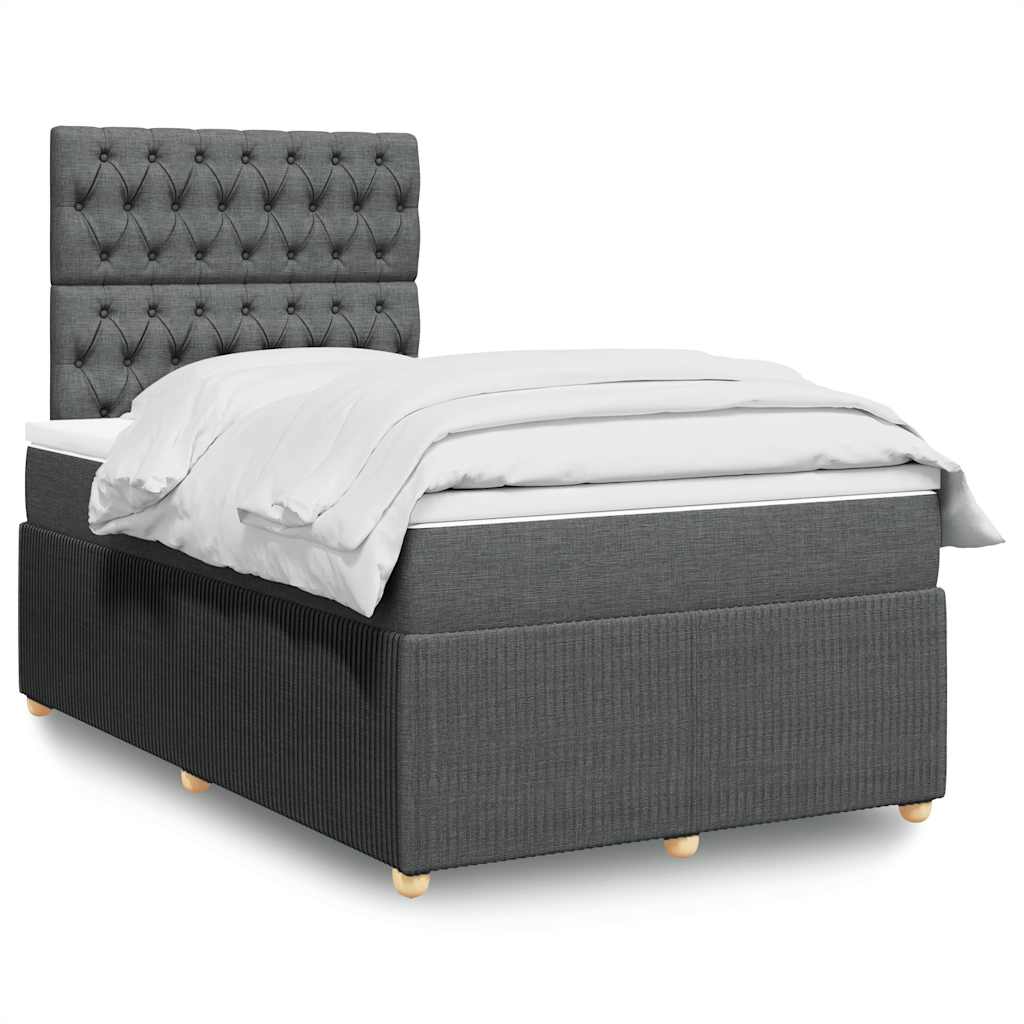 Giroletto a Molle con Materasso Grigio Scuro 120x200 cm Tessuto | homemem39